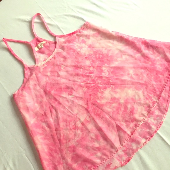 Sheer Pink Tie Dye Tank Top - Picture 1 of 1